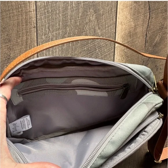 Thirty-One Camouflage Crossbody Bag with Brown Strap - Picture 3 of 3